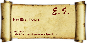 Erdős Iván névjegykártya